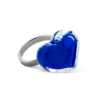 Bague en verre soufflé - Coeur Nano transparent
