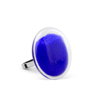 Bague en verre soufflé - Galet Mini Billes