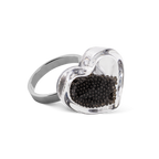 Bague en verre soufflé - Coeur Nano Billes