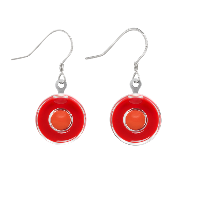 Boucles d'oreilles crochet en verre soufflé - Duo Milk