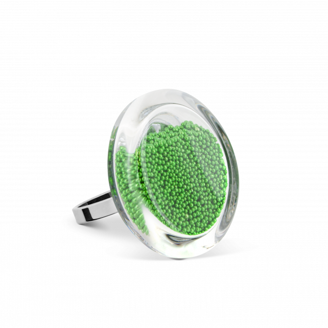 Bague en verre soufflé - Cachou Mini Billes