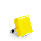 Bague en verre soufflé - Carré Mini Milk