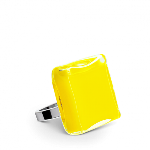 Bague en verre soufflé - Carré Mini Milk