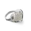 Bague en verre soufflé - Coeur Nano Billes