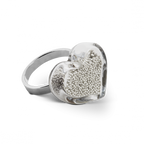 Bague en verre soufflé - Coeur Nano Billes