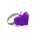Bague en verre soufflé - Coeur Nano transparent