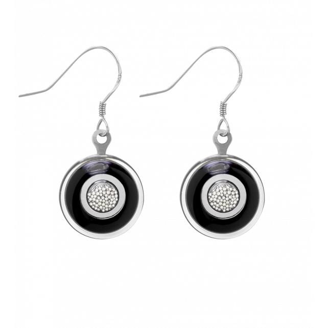 Boucles d'oreilles crochet en verre soufflé - Duo Milk