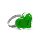 Bague en verre soufflé - Coeur Nano transparent