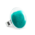 Bague en verre soufflé - Galet Medium Billes