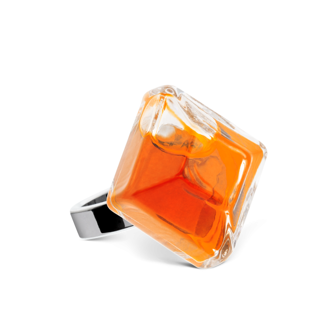 Bague en verre soufflé - Gaia Medium Transparent