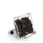 Bague en verre soufflé - Carré Medium Paillettes