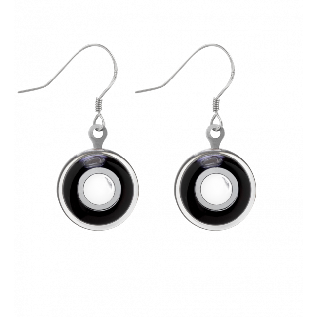 Boucles d'oreilles crochet en verre soufflé - Duo Milk