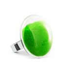 Bague en verre soufflé - Galet Medium Billes