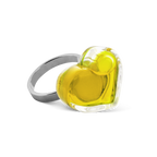 Bague en verre soufflé - Coeur Nano transparent