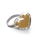 Bague en verre soufflé - Coeur Nano Billes