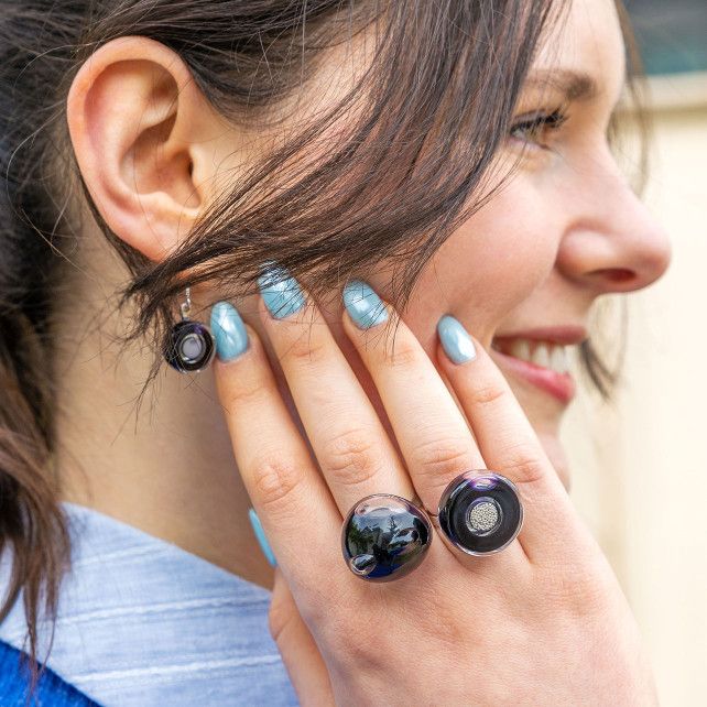 Bague en verre soufflé - Duo Medium