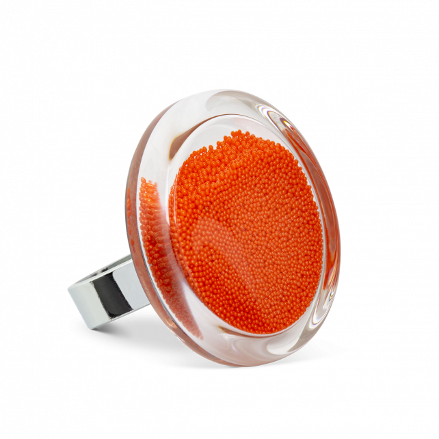 Bague en verre soufflé - Cachou Medium Billes