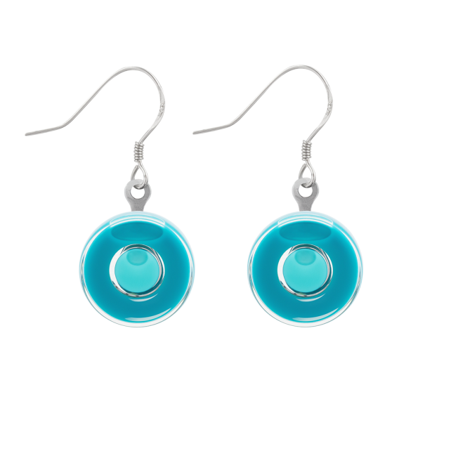 Boucles d'oreilles crochet en verre soufflé - Duo Milk