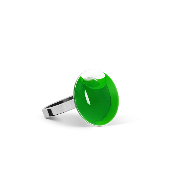 Bague en verre soufflé - Galet Nano Transparent