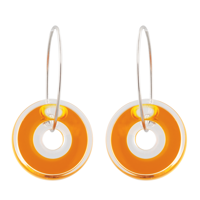 Boucles d'oreilles en verre soufflé - Donut transparent