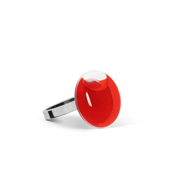 Bague en verre soufflé - Galet Nano Transparent