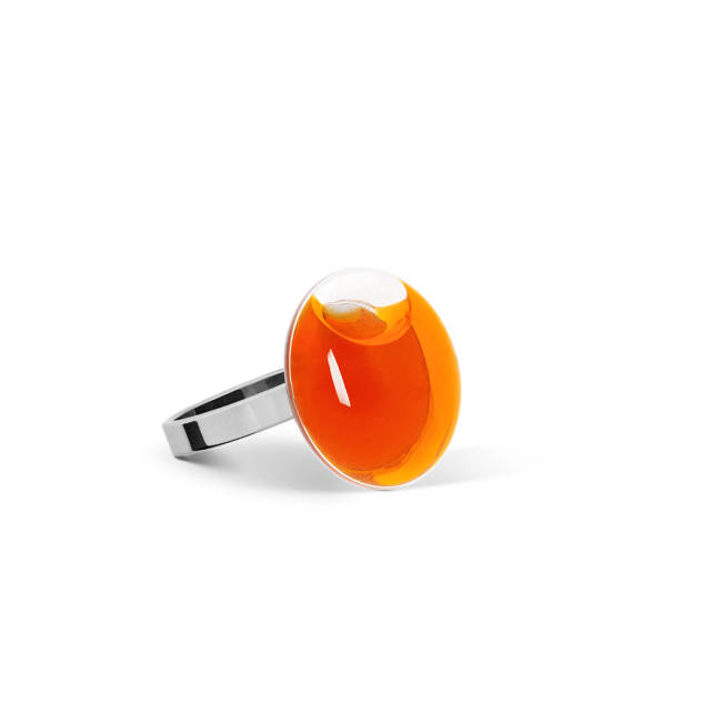 Bague en verre soufflé - Galet Nano Transparent