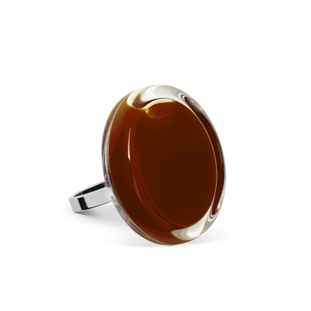 Bague en verre soufflé - Cachou Mini Milk