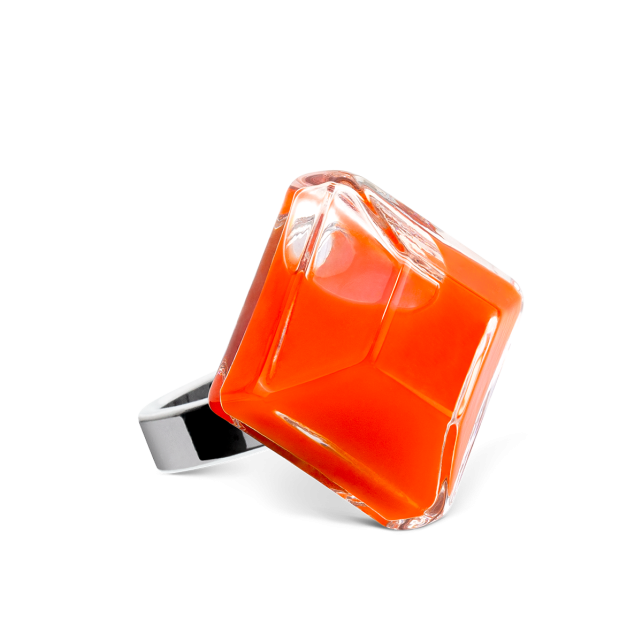 Bague en verre soufflé - Gaia Medium Milk