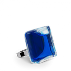 Bague en verre soufflée - Carré Mini Transparent
