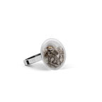 Bague en verre soufflé - Galet Nano Paillettes