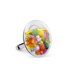 Bague en verre soufflé - Galet Mini Billes