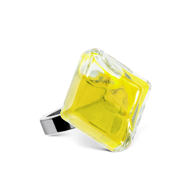 Bague en verre soufflé - Gaia Medium Transparent
