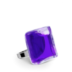 Bague en verre soufflée - Carré Mini Transparent