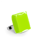 Bague en verre soufflé - Carré Medium Milk