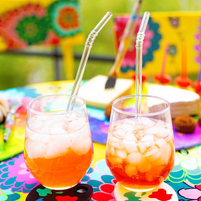 Paille en verre  - Papaye