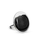 Bague en verre soufflé - Galet Mini Billes