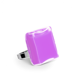 Bague en verre soufflé - Carré Mini Milk