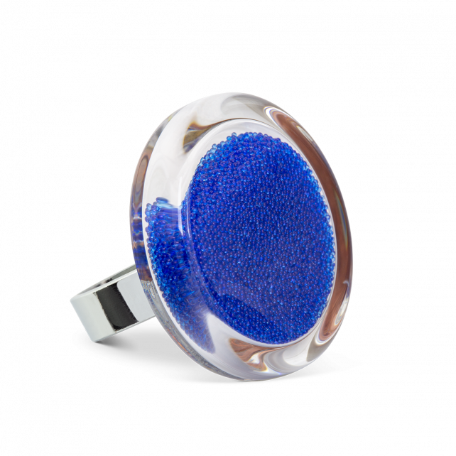 Bague en verre soufflé - Cachou Medium Billes