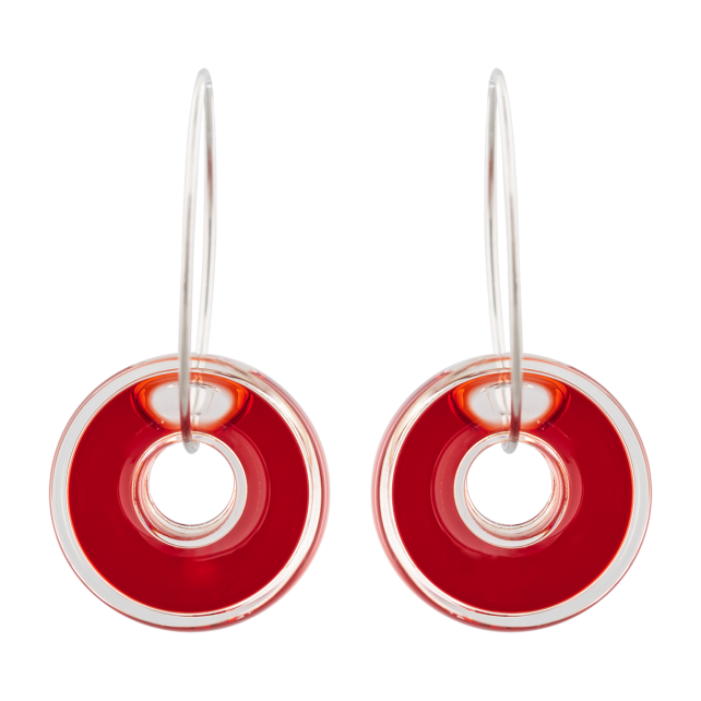 Boucles d'oreilles en verre soufflé - Donut transparent