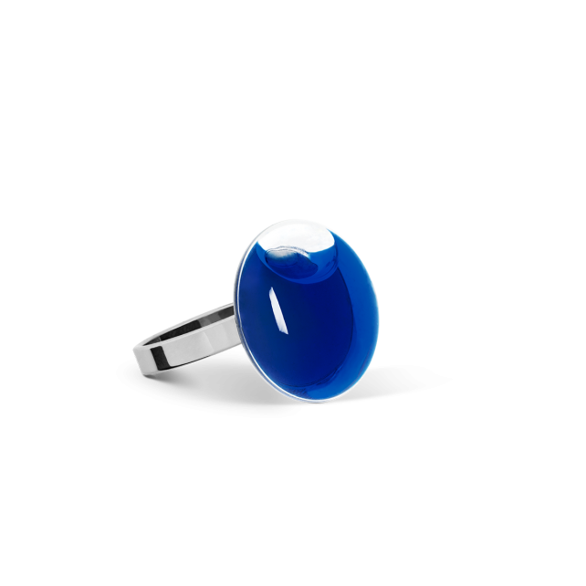 Bague en verre soufflé - Galet Nano Transparent