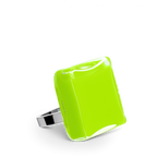 Bague en verre soufflé - Carré Mini Milk